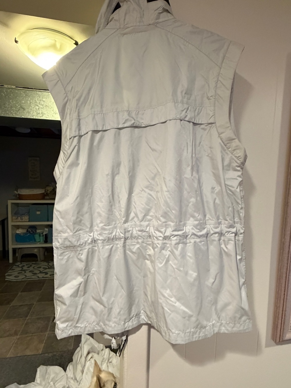 Porsche Design White Sleeveless Zip Front Vest with Black Trim - Picture 9 of 9